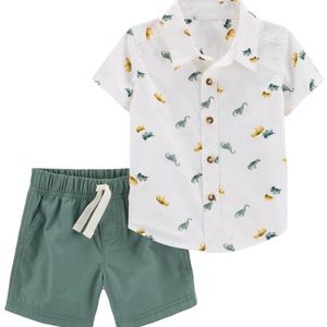 CARTER’S Baby Boy Dino Top & Shorts Set Size Newborn